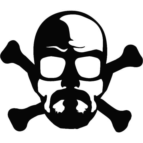 Breaking Bas Crossbones Car Body Stickers Window Door Decal Funny Top Quality Waterproof ZP120