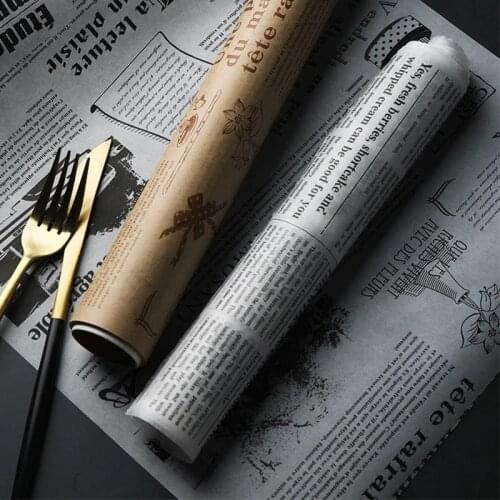 Vintage Wax Paper Food Grade Grease Paper Food Wrappers Wrapping Paper For Bread Candy Cake Burger Fries Oilpaper Baking Tools