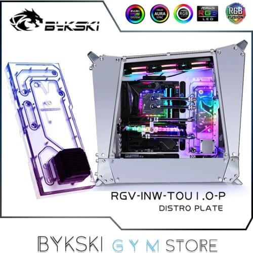 Bykski Distro Plate For IN WIN TOU1.0 Case, 360 Radiator Water Cooling Loop Solution, 12V/5V RGB SYNC,RGV-INW-TOU1.0-P