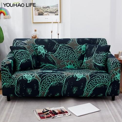 Printed Sofa Cover For Living Room,Stretch Chaise Longue Cover,European Abstract Style,Anti-Skid Stain Resistant,1 2 3 4 Seater