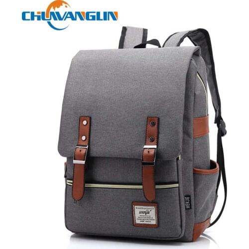 Chuwanglin Retro Men Male canvas College School Student Backpack Casual Rucksacks Travel Bag Laptop bags women bags ZDD7205