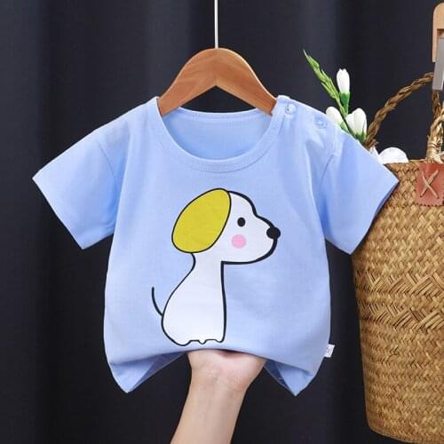 Childrens Short-sleeved T-shirt Cotton Boys Summer Clothes Baby Girls Cute Cartoon Tops Unisex Baby Thin Underwear Casual Shirt