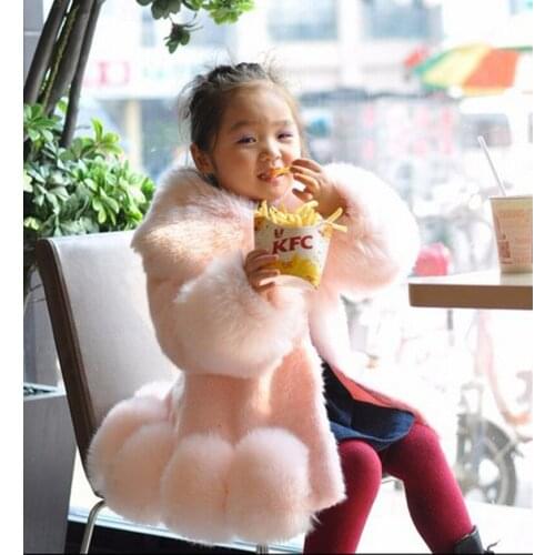 Children Winter Clothes Winter Jacket Kids Girl Parkas Warm Wedding Faux Fur Coat For Girls Soft Party Baby Girl Coats Outwear