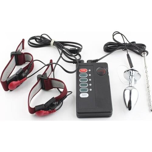 Electro Penis Stimulator Ring Anal Plug Sex Toys For Men Electric Shock Medical Themed Ring Toys Accessories Urethral Plug