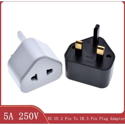 EU US 2 Pin To UK 3 Pin Plug AC Universal Adapter Travel Converter British G Type Standard Input Plug 5A Fuse