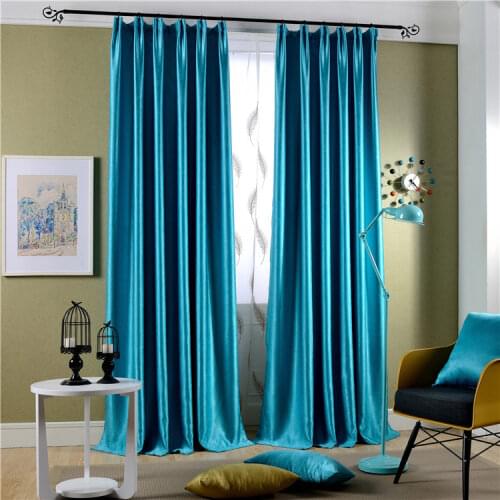 Flannel Yellow Curtains for Bedroom Blackout Curtains for Living Room Tulle Blue Curtain