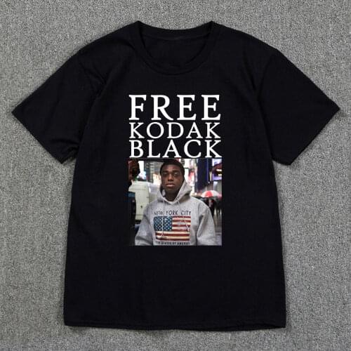 Mens Short Sleeve O-Neck Summer Stree Twear Free Kodak Black T Shirt