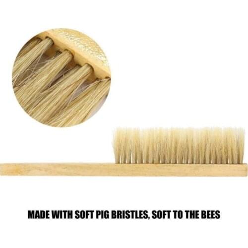 Beekeeping Tools Wood Honey Brush Wasp bee Sweep Two Rows Of Horse Tail Hair New Bee Brush Beekeeping Equipment