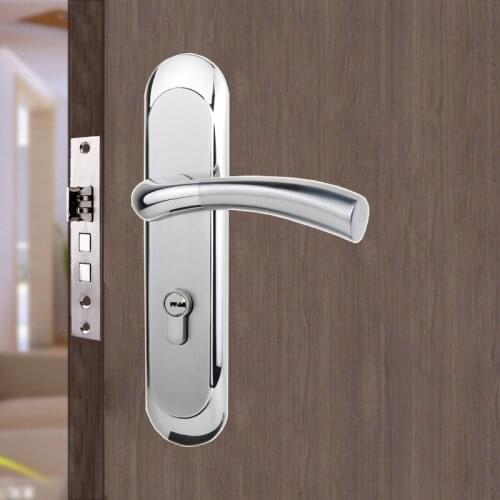 Concise Indoor Bedroom Lock Have Hold Hand Lock Stainless Steel Panel Hand Hardware Double Tongue