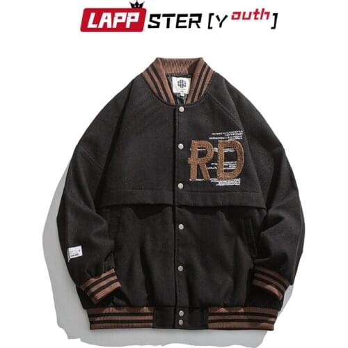 LAPPSTER-Youth Men Letter Harajuku Vintage Streetwear Jackets 2021 Mens Japanese Korean Fashion Jackets Male Causal Loose Jacket