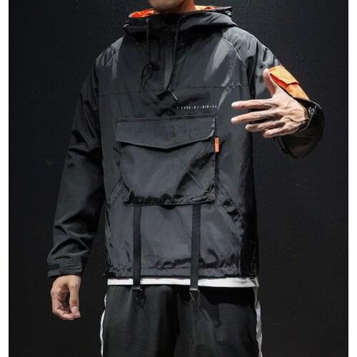 New Spring Autumn Mens Jacket Techwear Harajuku Waterproof Motorcycle Top Military Streetwear Japanese Racer Jacket Clothing