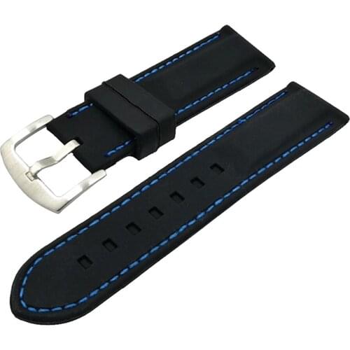 Men Durable Silicone Rubber Waterproof Sport Wrist Watch Band Strap 20-26mm