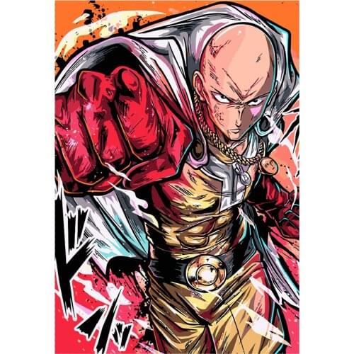 FSBCGT DIY Oil Painting By Number Japanese Cartoon Anime One Punch Man Art Pictures By Numbers Drawing On Canvas Home Wall Decor