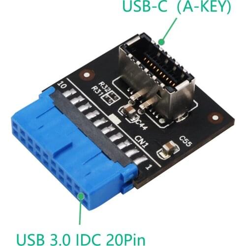Newest Version USB Header Adapter USB 3.1 Front Panel Socket Type-E to USB 3.0 Blue 20Pin Header Male Extension Adapter