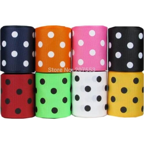Wholesale100 yards 1-1/2"(38mm)Sweet Polka Dots Grosgrain Ribbon For DIY Wedding Ribbon FREE SHIPPING