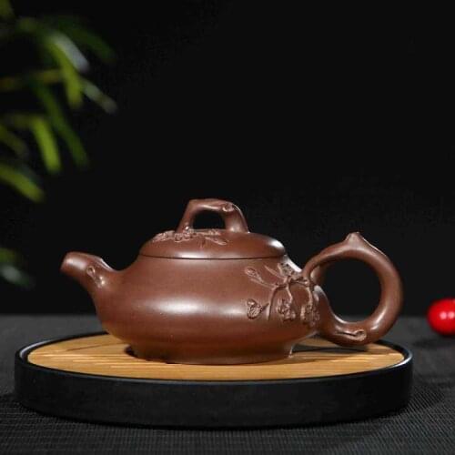 Wholesale Customization Yixing Original Mine Cultural Revolution Mud Decoration Matsumoto Bamboo Plum Teapot Tea Ware