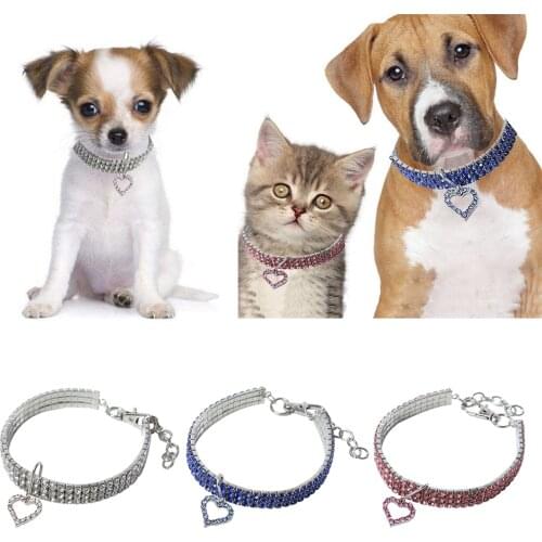 Dog Necklace Cat Puppy Heart Pendant Elastic Necktie Party Dress