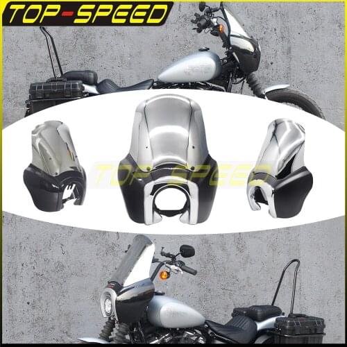 Motorcycle 5.75" Front Fairing Club Style Head Lamp Fairing Chrome Trim For Harley Softail Street Bob FXBB FXB FLSL FXBB Rider