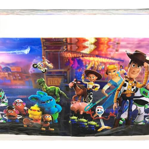 Disney Toy Story 4 Party Tablecloth Happy Birthday Party 108*180cm Plastic Tablecover Disposable Tableware Baby Shower Supplies