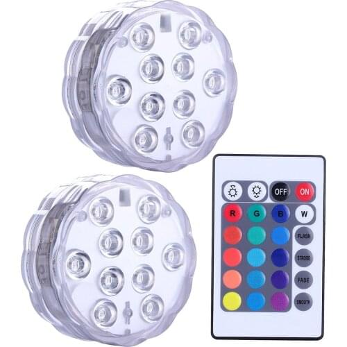 Battery Powered RGB Submersible LED Light Waterproof Underwater Led Light Night Lamp for Fish Tank Pond Wedding Party Light
