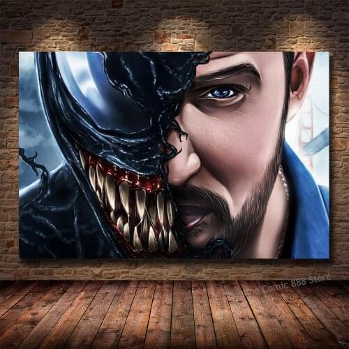 Marvel Avengers Venom Poster Canvas Painting Retro Wall Art Pattern Cafe Bar Theme Hotel Dormitory Bedroom Decoration Aesthetics
