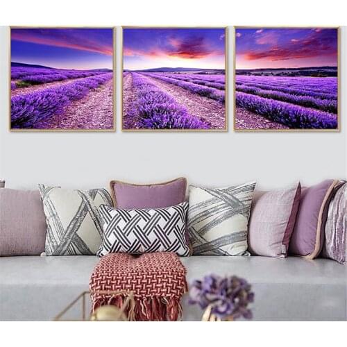 Scandinavian Lavender Flowers Poster Modern Canvas Painting Green Posters and Prints Home Decoration Bedroom Wall Art Pictures