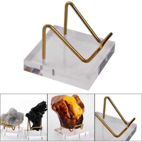 Clear Acrylic Display Stand for Mineral Gemstone Specimens Fossil Cluster Agate Seashells Collectibles Holder