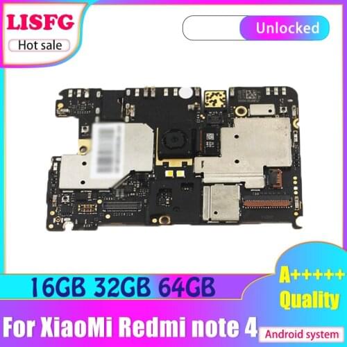 Unlocked Circuits For Xiaomi redmi Hongmi note 4 Motherboard Original 16GB 32G 64G For Xiaomi redmi note 4 Logic Board Mainboard