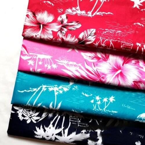 Coconut Tree Print Fabric Cheap Peach Skin Fabric For Mens Beach Pants In Summer Thin Sewing Material 0.5 Yards/Piece W45