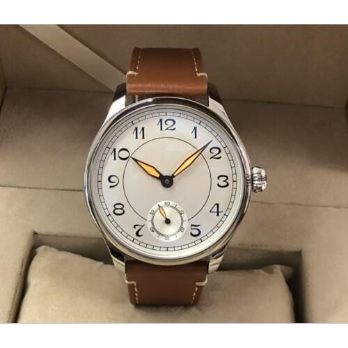 Sapphire crystal or Mineral glass 44mm GEERVO NO LOGO white dial Asian 6498 Mechanical movement mens watch GR147-20