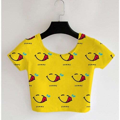 Custom Made Yummy Sublimation Print Milk Silk Crop Tops