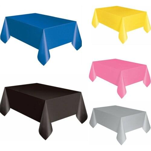 Wedding Party Tablecover Table Cover Cloth Plastic Tablecloth Birthday 6 Colours