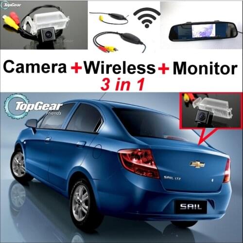 3in1 Special WiFi Camera + Wireless Receiver + Mirror Parking System For Chevy Chevrolet Sail 2010~2014