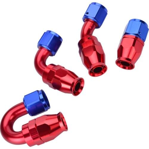 SPEEDWOW An10 AN PTFE Hose End Swivel Hose End Fitting Adapter Straight 45 90 180 Degree For PTFE Oil Fuel Line