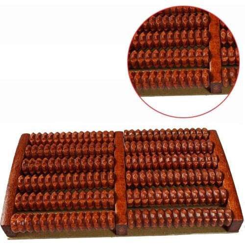 Eight rows solid wooden roller foot massager pedicure machine foot brush wooden feet meridians foot massager