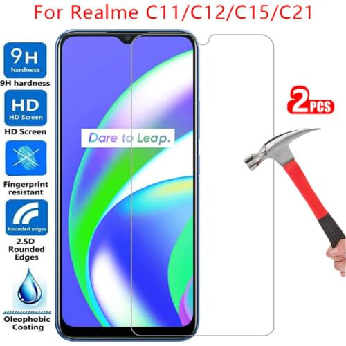 Tempered glass screen protector for realme c15 c11 c12 c21 case cover on realmi c 15 11 12 21 15c 11c protective phone coque bag