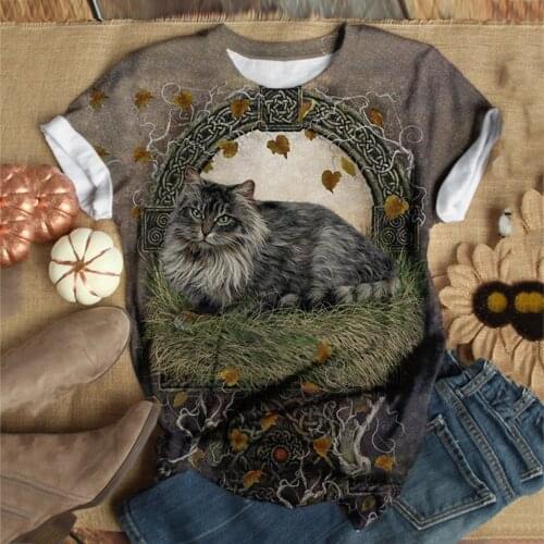 Women Animal Print T Shirt Summer Harajuku Graphic Tee Aesthetic Streetwear Love T Shirt Short Sleeve Cartoon Top Тениски #T1Q