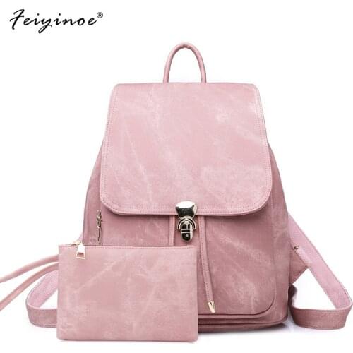 Women Backpack Large School Bags For Teenage Girls Shoulder Bag Vintage PU Leather Backpacks Waterproof Casual Solid Rucksack