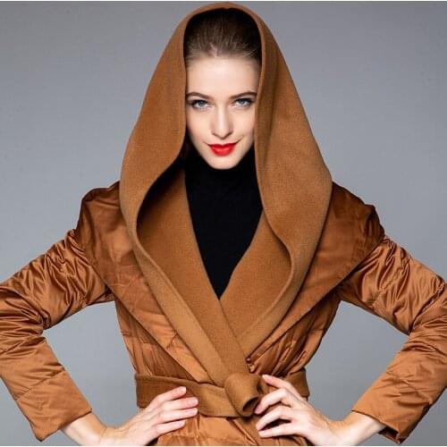 Women Stylish Down Coat Black Down Coats Korean Fashion Coats and Jackets Women Puffer Jacket Winter Warm Chic Long Down Coats