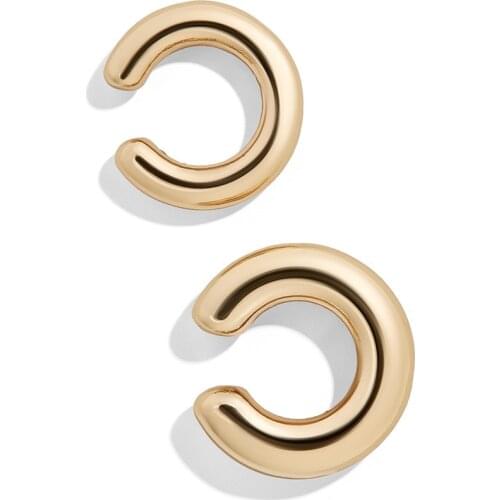 Fashion 2020! Simple Gold Metal Cartilage Clip Earrings Jewelry For Women Round Ear Stud