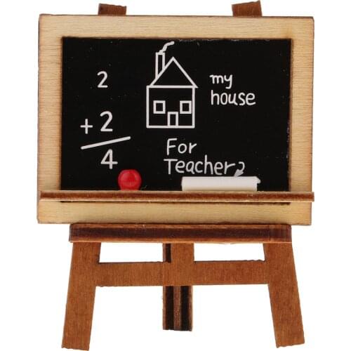 1:12 Dollhouse Miniature Blackboard with Supplies & Holder Model Kids DIY Making Kits