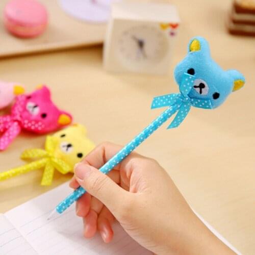 Ayron 1pcs ballpoint pen Korea stationery Kawaii bear bear bow knot ball pen Cute Ball-Point Pens School Supplies