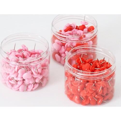 150pcs Love Heart Pins 10MM Red Pink Heart Press Pins Thumbtacks Photo Wall Studs Cork Board Pins Office School Supplies