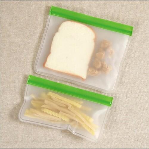 [6 Pcs Sets ] Fresh Keeping Bag Frosting Translucent PEVA Food Bag Reuse PEVA Thickening Storage Seal