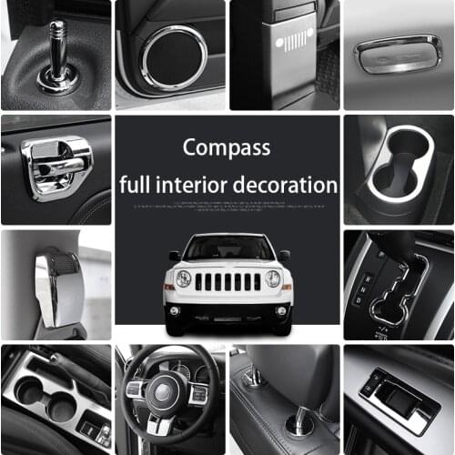 Interior decorations Accessories Car modification Protective cover sequin sticker Car styling For Jeep Compass 2008-2015 2016