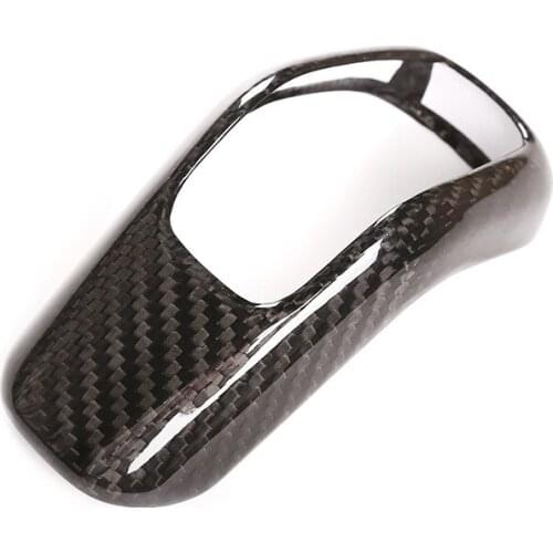 Car Real Carbon Fiber Gear Shift Head Cover Trim Stickers for Land Rover Defender 110 2020-2021