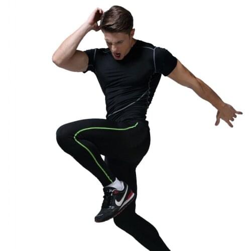 Quick-drying Sports Fitness Clothes Mens Sports Tights T-shirt Basketball Training Running Sports T-shirt White Tee Fitness