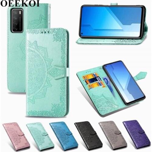 OEEKOL Datura Flower Flip Cover PU Leather Wallet Case for Huawei Honor Play 4