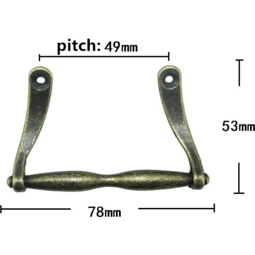 Vintage European Style Wooden Wine Gift Box Handle Knobs Alloy Bronze Tone,Furniture Hardware,78*53mm