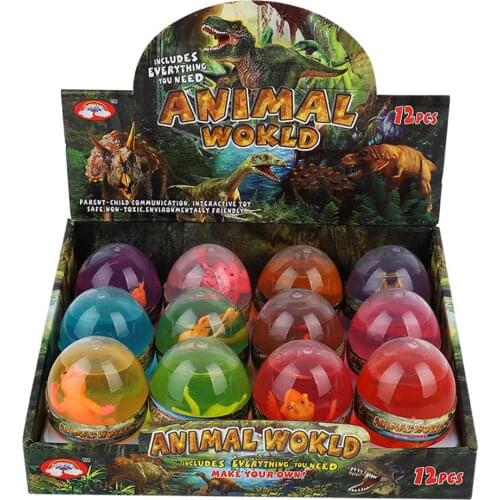 Baby Transparent Dinosaur Egg Crystal Mud Toy DIY Handmade Jelly Clay Children Educational Toys for children gag toys set